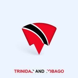 trinidad and tobago flag map pointer design vector image