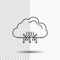cloud computing data hosting network line icon vector image