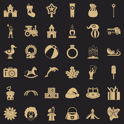 clown icons set simple style vector image