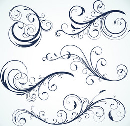 Decorative floral elements Royalty Free Vector Image
