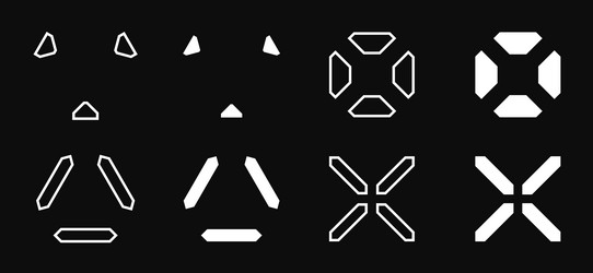gui elements in cyberpunk and dystopian vector image