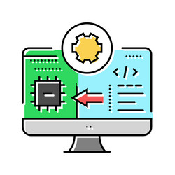 Microcontroller Programming Icon vector