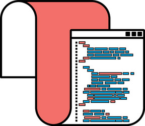 Silhouette color sections of programming window vector