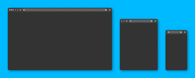 blank web browser window with toolbar and search vector image