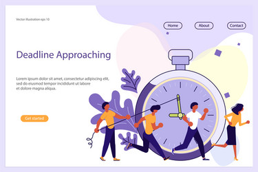 Deadline approaching website template vector