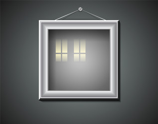 Dark Gradient Picture Frame with Window Reflection vector image