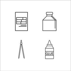 design and studio simple linear icon setsimple vector image