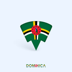 dominica flag map pointer design with shadow vector image