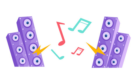 Music column mobile stereo speaker two speakers vector