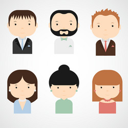 Set of colorful elegant successful people icons vector