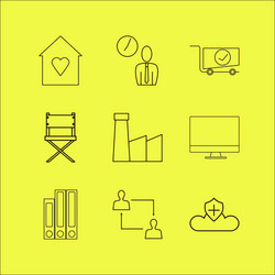 Web linear icon set simple outline icons vector