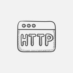 browser window with http text sketch icon vector image