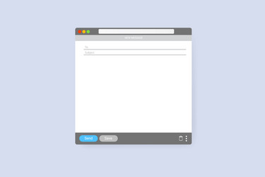 email window template new message grey interface vector