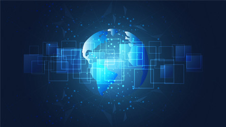 Global network connection with world map vector