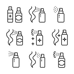 hair spray icons set simple barber shop Vector Image