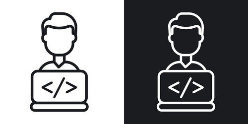 programmerline in thin line black color flat vector image