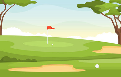 Green Golf Course Landscape Vector Image
