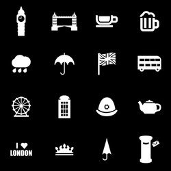 white london icon set vector