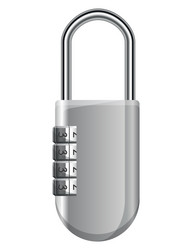 Code padlock lock with combination password vector