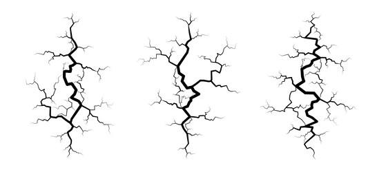 cracks in ground top view earth crust break from vector