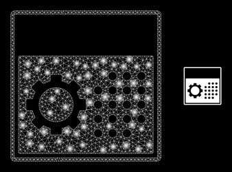 mesh net calendar settings with glare vector image