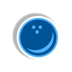 stylish icon in paper sticker style bowling ball Vector Image
