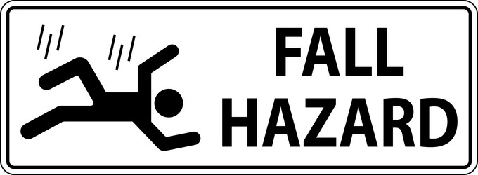 Caution sign fall hazard vector