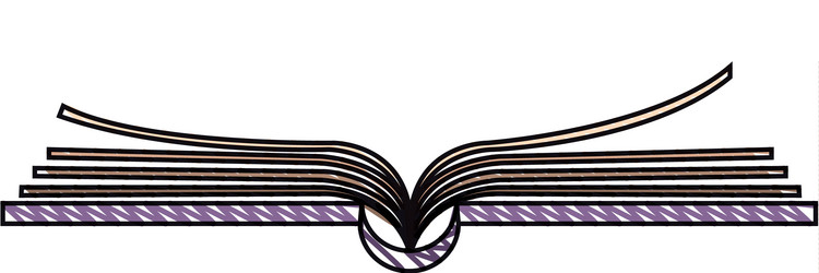 Color crayon stripe image of side view open book vector