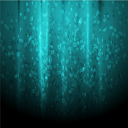 glowing turquoise binary code numbers abstract vector image