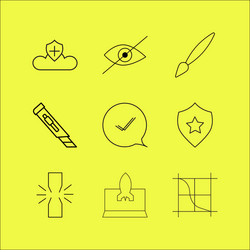 Web linear icon set simple outline icons vector