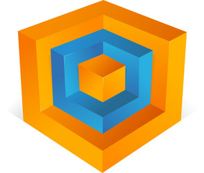 3d cube as web design element vector