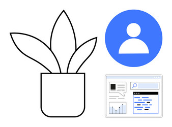 digital interface with user profile icon vector image