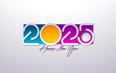 happy new year 2025 with colorful vector image