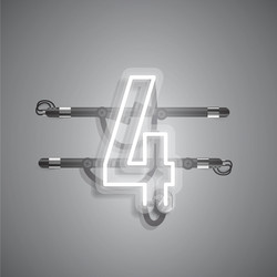 Realistic neon character with wires and console vector