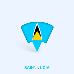saint lucia flag map pointer design with shadow vector image