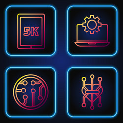 set line processor tablet with text 5k vector image
