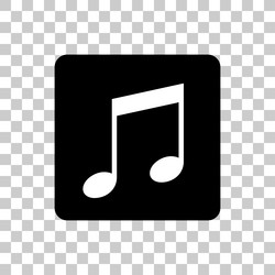 Simple music note icon in black Royalty Free Vector Image