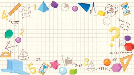 math tools formula border notebook with checkered vector image