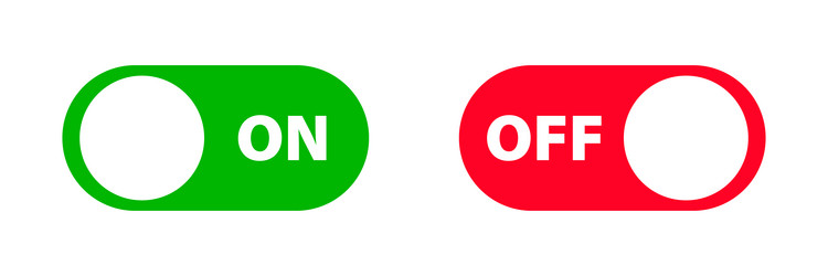 Power on and off slider switch ui icons vector
