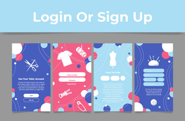 tailor account log in or sign up application user vector image