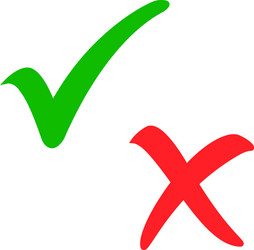 Check mark and cross mark symbols icon. Buttons with checkmark and cross.  right checkmark symbol accepted and rejected. 21008097 PNG