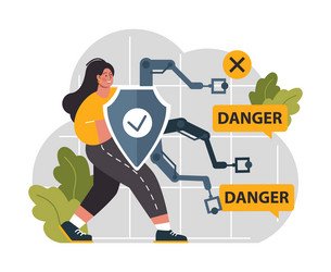 cyber or web security set artificial intelligence vector image