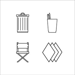 design and studio simple linear icon setsimple vector image