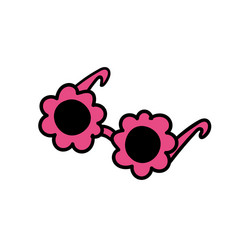 Doodle hand drawn sunglasses glasses flower vector