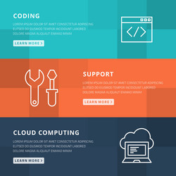 Flat design concept for coding technical support vector