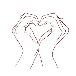 Hands making sign heart vector