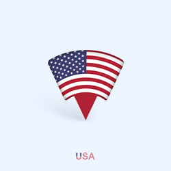 usa flag map pointer design with shadow vector image