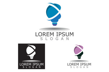 Bulb smart logo idea design of digital colorful Vector Image