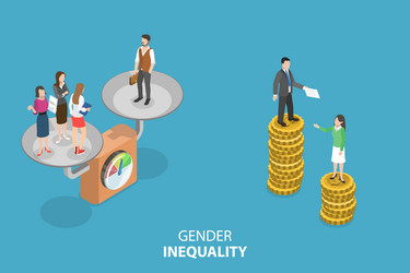 Gender gap and social inequality infographic flat Vector Image