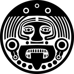 Maya Aztec Mask Silhouette vector
